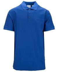 Burberry - Tops ,Blauw ,Katoen Button Polo Shirt - Lyst
