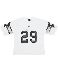 DISCLAIMER - Tops ,Wit ,Katoen Witte V-Hals T-Shirt Met Print - Lyst