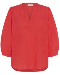 Kaffe - Hibiskusbluse mit 3⁄4 ärmeln - Lyst