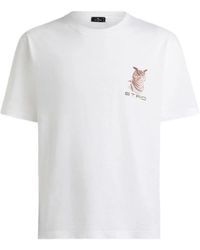 Etro - Tops ,Wit ,Katoen T-Shirts En Poloshirts Wit - Lyst
