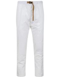 White Sand - Pantaloni in gabardina di cotone con elastico - Lyst