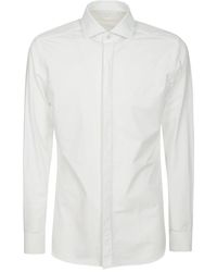 Xacus - Witte Overhemd Met Kraag Regular Fit - Lyst