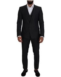 Dolce & Gabbana - Grauer martini 3-teiliger slim fit anzug - Lyst