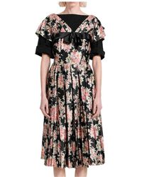 Simone Rocha - Falten-Patchwork-Kleid Mit Drahtärmeln Und Ausgestelltem Rock - Lyst