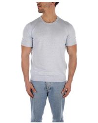 Tagliatore - Hellblaues leinen baumwoll t-shirt - Lyst