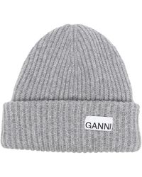 Ganni - Ribbed Knit Muts - Lyst