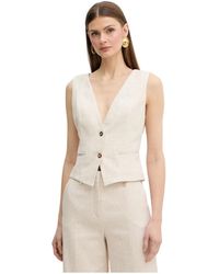 Fracomina - Gilet Met V-Hals En Knopen - Lyst