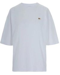 Fiorucci - Tops ,Wit ,Katoen Geborduurde Crew Neck T-Shirts En Polos - Lyst