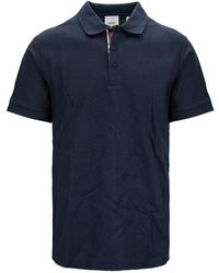 Burberry - Tops ,Blauw ,Katoen Polo Shirt Met Knoopsluiting - Lyst