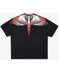Marcelo Burlon - Icon wings t-shirt schwarz korallenrot - Lyst