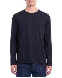 Dondup - Tops ,Zwart ,Katoen Lange Mouwen Katoenen Jersey T-Shirt Met D-Logo - Lyst