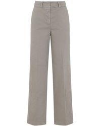 Peserico - Broeken ,Bruin ,Katoen Stretch Katoen Gabardine Broek - Lyst