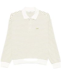 DUNST - Gestreept Poloshirt Met Lange Mouwen - Lyst