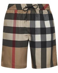 Burberry - Badmode ,Veelkleurig ,Polyester Geruite Zwemshorts - Lyst