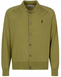 Ami Paris - Quota Shirt Collar Cardigan - Lyst