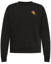KENZO - Hoodies & Sweatvesten ,Zwart ,Katoen Sweatshirt Met Gedrukt Logo - Lyst