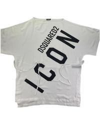 DSquared² - Tops ,Wit ,Katoen Logo Icon Jurk - Lyst