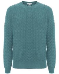 Malo - Sweatshirt Met Kabelpatroon En Ronde Hals - Lyst