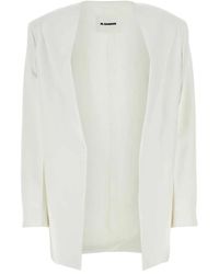 Jil Sander - Weißer viskose blazer cardigan - Lyst
