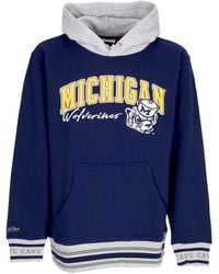 Mitchell & Ness - Hoodies & Sweatvesten ,Blauw ,Wol Vintage Logo Fleece Hoodie Michigan Wolverines - Lyst