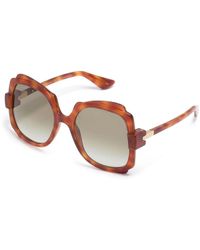 Gucci - Havana Butterfly Shape Sunglasses - Lyst