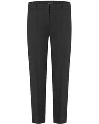 Cambio - Broeken ,Zwart ,Zwarte Cropped Broek Met Persplooien - Lyst