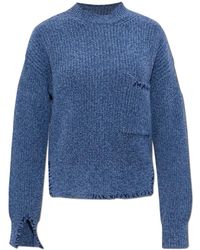 Marni - Truien & Vesten ,Blauw ,Wol Wollen Coltrui - Lyst