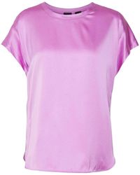Pinko - Tops ,Roze ,Satijn Zijden Satijnen Blouse Met Lange Mouwen - Lyst