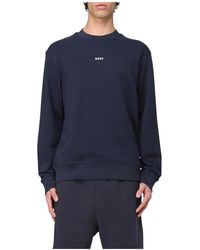 HUGO - Blaues Crew Neck Sweatshirt - Lyst