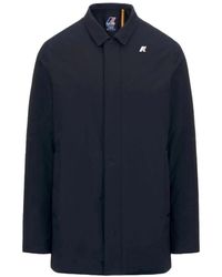 K-Way - Blauwe Waterdichte Winddichte Jas - Lyst