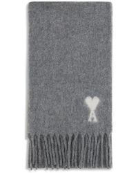 Ami Paris - Fringed Alpaka Mischung Schal - Lyst