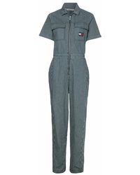 Tommy Hilfiger Jumpsuit Tjw Badge Denim Playsuit in Blau Damen Bekleidung Jumpsuits und Overalls Playsuits 