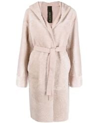 Blancha - Jassen ,Roze ,Leer Omkeerbare Jas Met Riem - Lyst