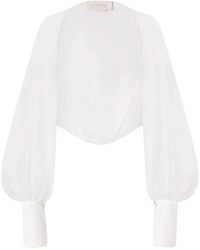 Genny - Witte Organza Schouderbedekking - Lyst