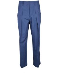 Marella - Broeken ,Blauw ,Katoen Colbert Broeken - Lyst