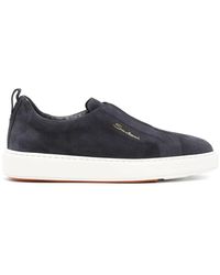 Santoni - Navyblaue slip-on sneaker - Lyst