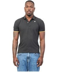 K-Way - Tops ,Zwart ,Katoen Stretch Katoen Polo Shirt Vincent - Lyst
