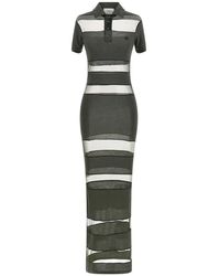 Coperni - Lange Gestreepte Transparante Polo Jurk - Lyst
