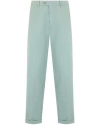 Fedeli - Broeken ,Blauw ,Katoen Rechtgesneden Cropped Broek - Lyst