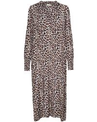 Kaffe - Kleedjes ,Veelkleurig ,Veren Grijs Leo Print Jurk Kadrylia - Lyst