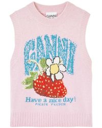 Ganni - Tops ,Roze ,Mouwloze Top - Lyst