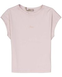 Herno - Tops ,Roze ,Katoen Katoenen T-Shirt Met Grafische Print - Lyst