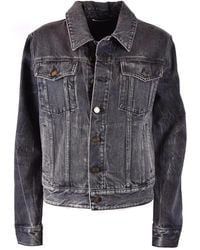 Saint Laurent - Classic Cotton Button-Up Blazer With Front Pockets - Lyst