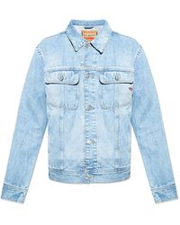 DIESEL - Jassen ,Blauw ,Denim D-Barcy Denim Jas - Lyst