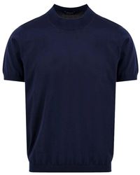 Drumohr - Blaue t-shirt und polo kollektion - Lyst