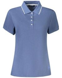 North Sails - Tops ,Blauw ,Katoen Chique Polo Shirt Met Contrasterende Details - Lyst