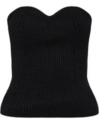 Jil Sander - Tops ,Zwart ,Wol Wol Trui Met Blote Schouders - Lyst