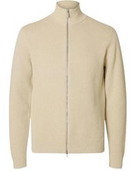 SELECTED - Truien & Vesten ,Katoen Ls Knit Structure Full Zip - Lyst