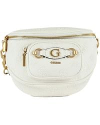 Guess - Borsa a tracolla izzy peony mini con logo impresso - Lyst