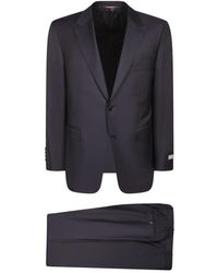 Canali - Kostuums ,Blauw ,Wol Single-Breasted Pak - Lyst